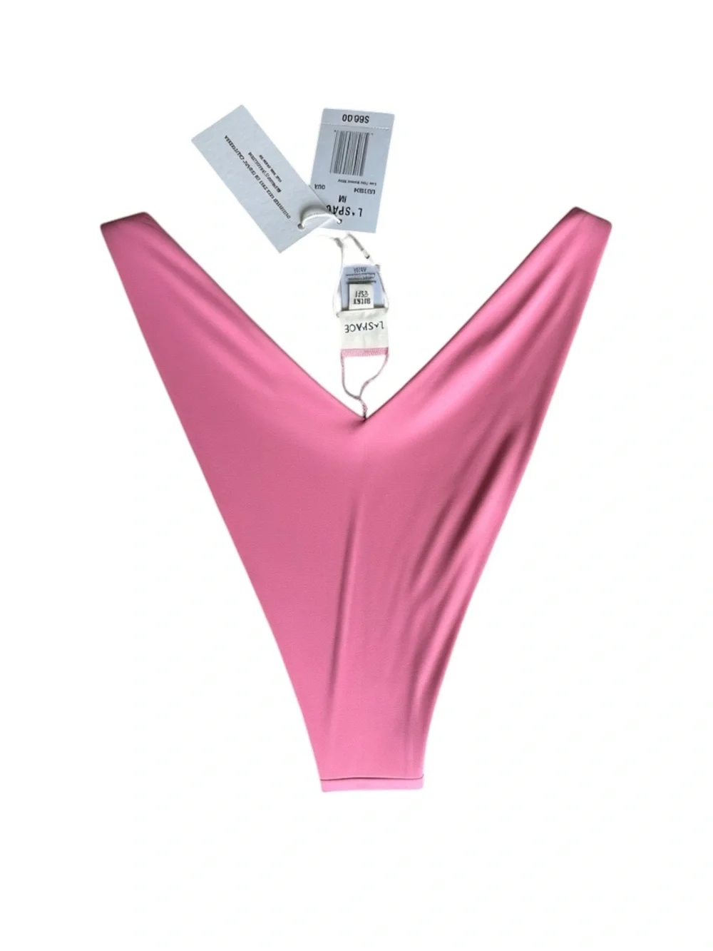 L*Space Low Tide Bitsy Bikini Bottom Guava Pink Ribbed Swimwear NWT Size XS